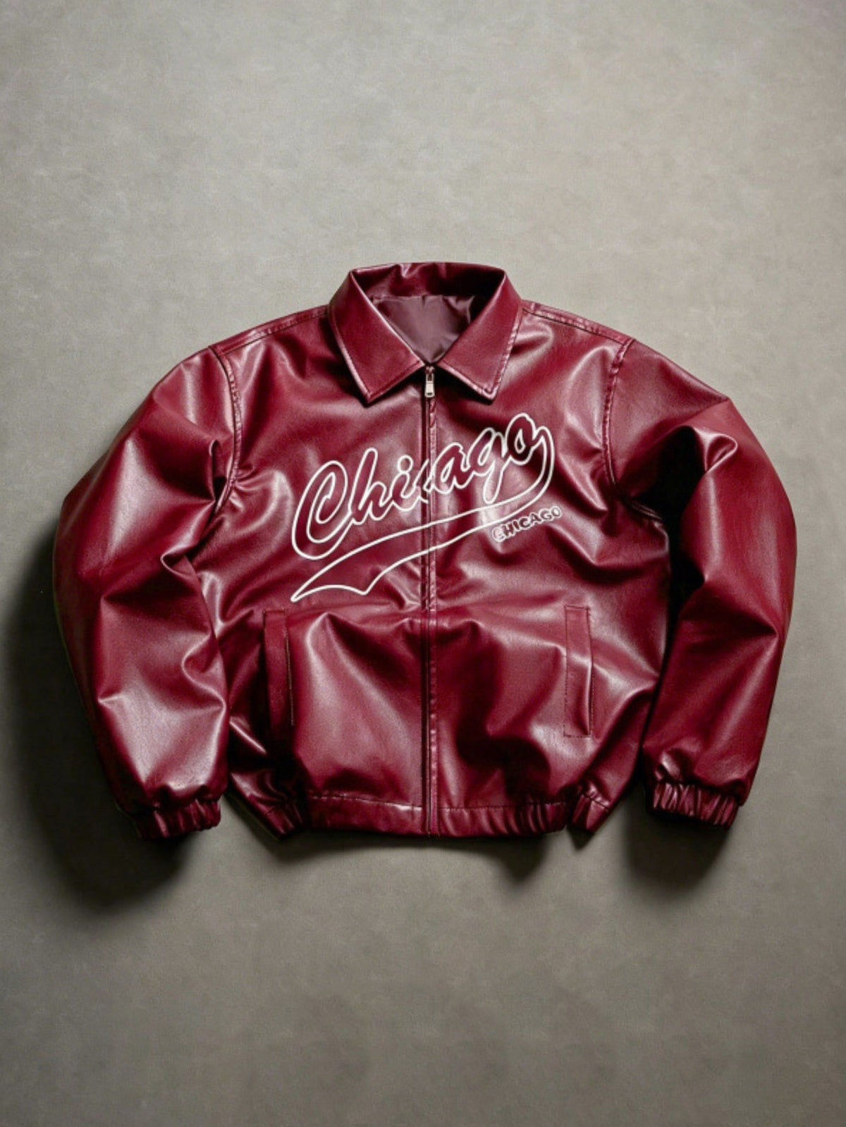 Men's Vintage-Inspired Faux Leather Bomber Jacket