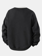 Men's Striped Waffle Crew Neck Sweatshirt