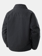 Men's Checkerboard Trucker Jacket with Chest Pockets