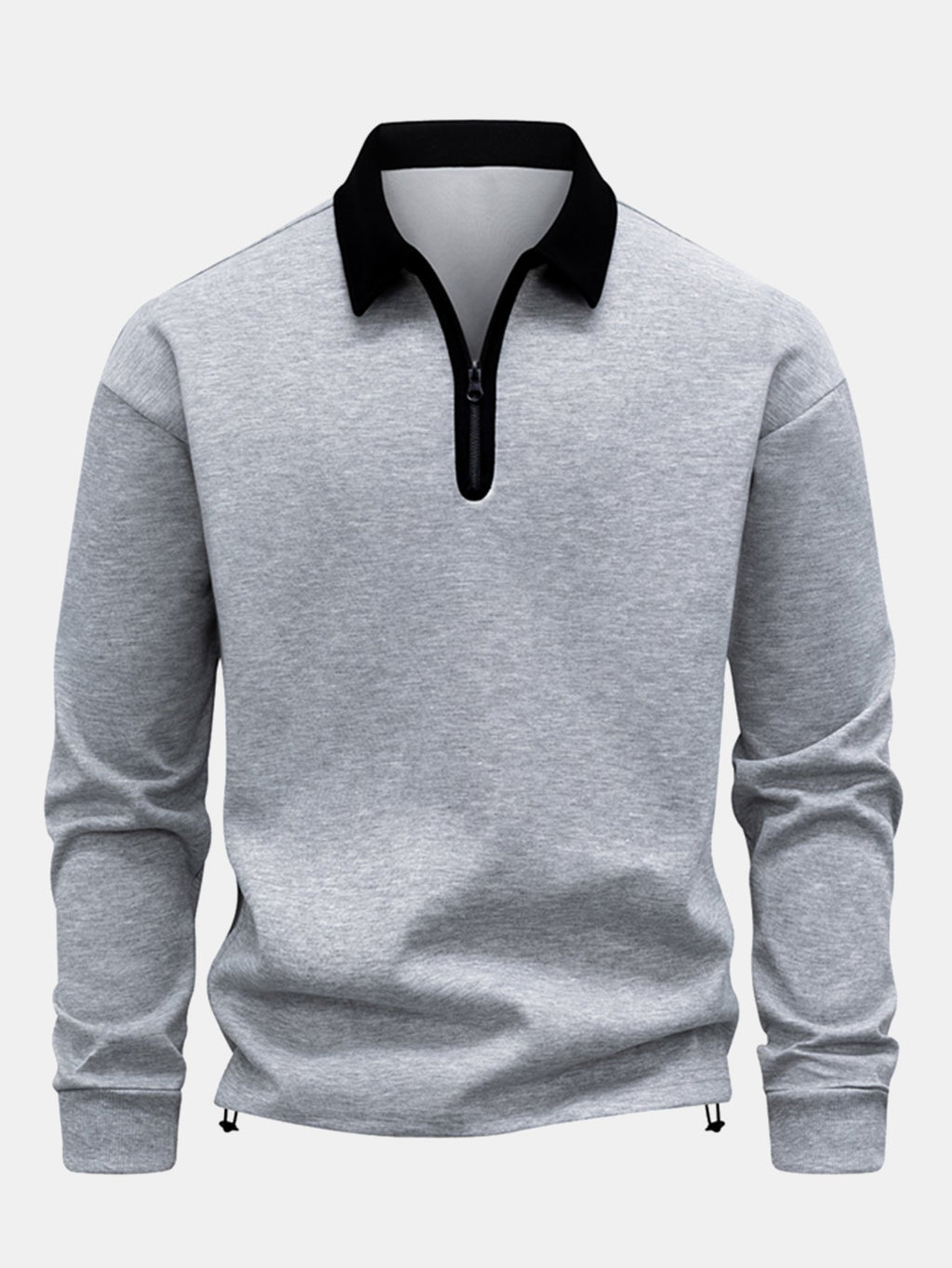 Men's Relaxed Fit Quarter-Zip Polo Sweatshirt