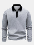 Men's Relaxed Fit Quarter-Zip Polo Sweatshirt