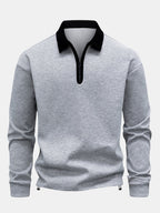 Men's Relaxed Fit Quarter-Zip Polo Sweatshirt
