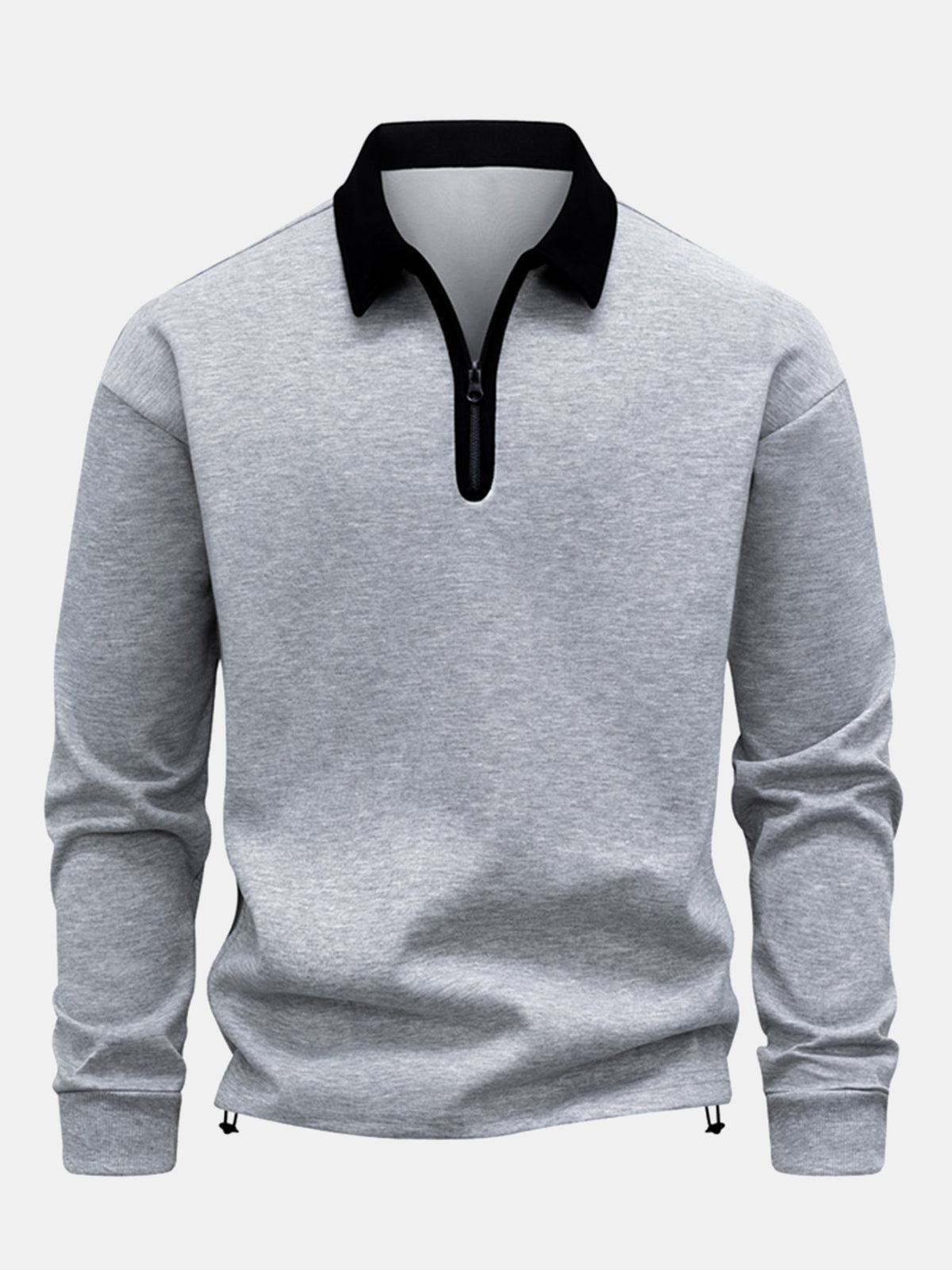 Men's Relaxed Fit Quarter-Zip Polo Sweatshirt