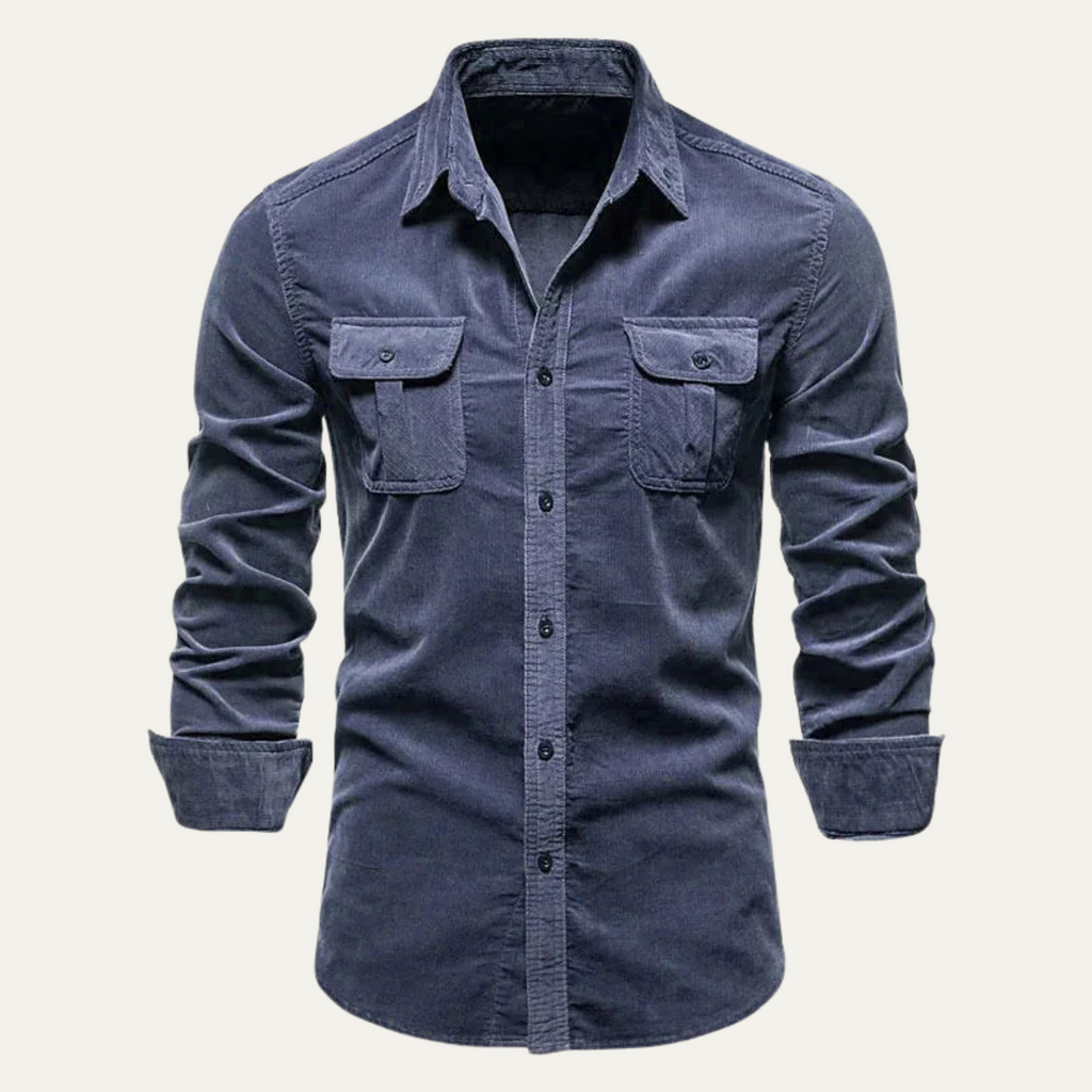 Men's Corduroy Shirt – Button-Down with Chest Flap Pockets