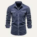 Men's Corduroy Shirt – Button-Down with Chest Flap Pockets