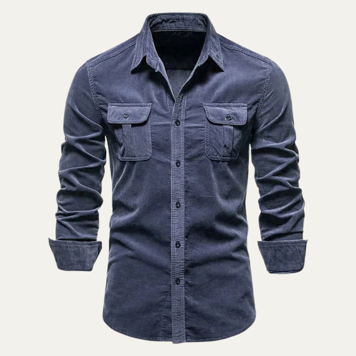 Men's Corduroy Shirt – Button-Down with Chest Flap Pockets