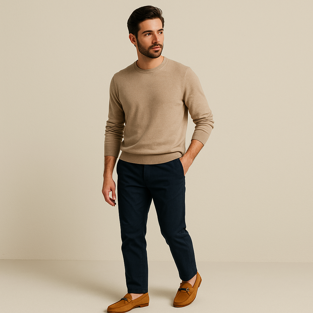 Men's Suede-Look Driving Loafers – Buckle Detail
