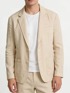 Men's Single-Breasted Blazer with Notch Lapel