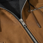 Men's Fleece-Lined Hooded Jacket – Drawstring Hood, Ribbed Cuffs