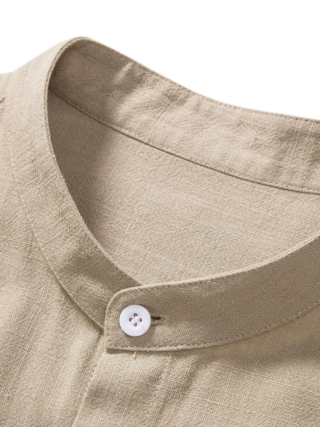 Men's linen-look Blend Summer Co-Ord – Stand Collar Shirt