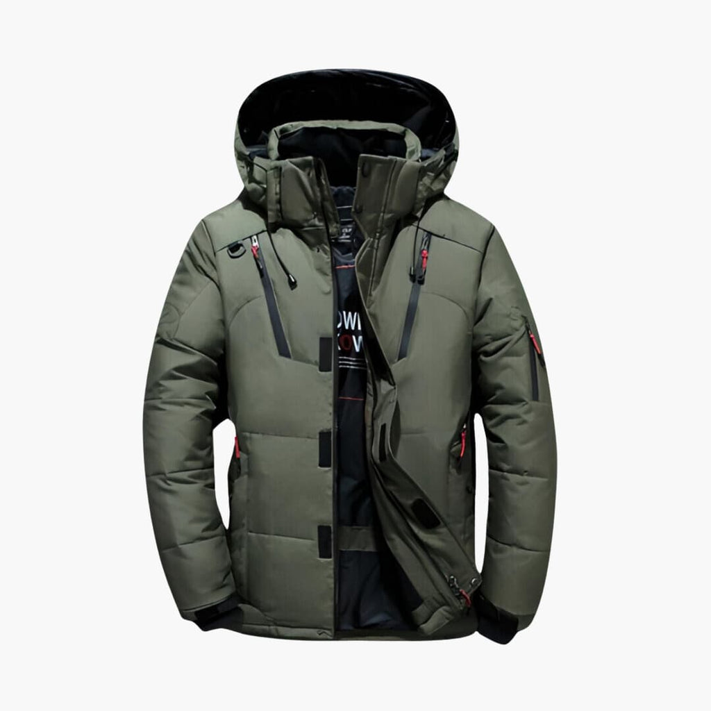 Men's Weather-Resistant Hooded Down Jacket