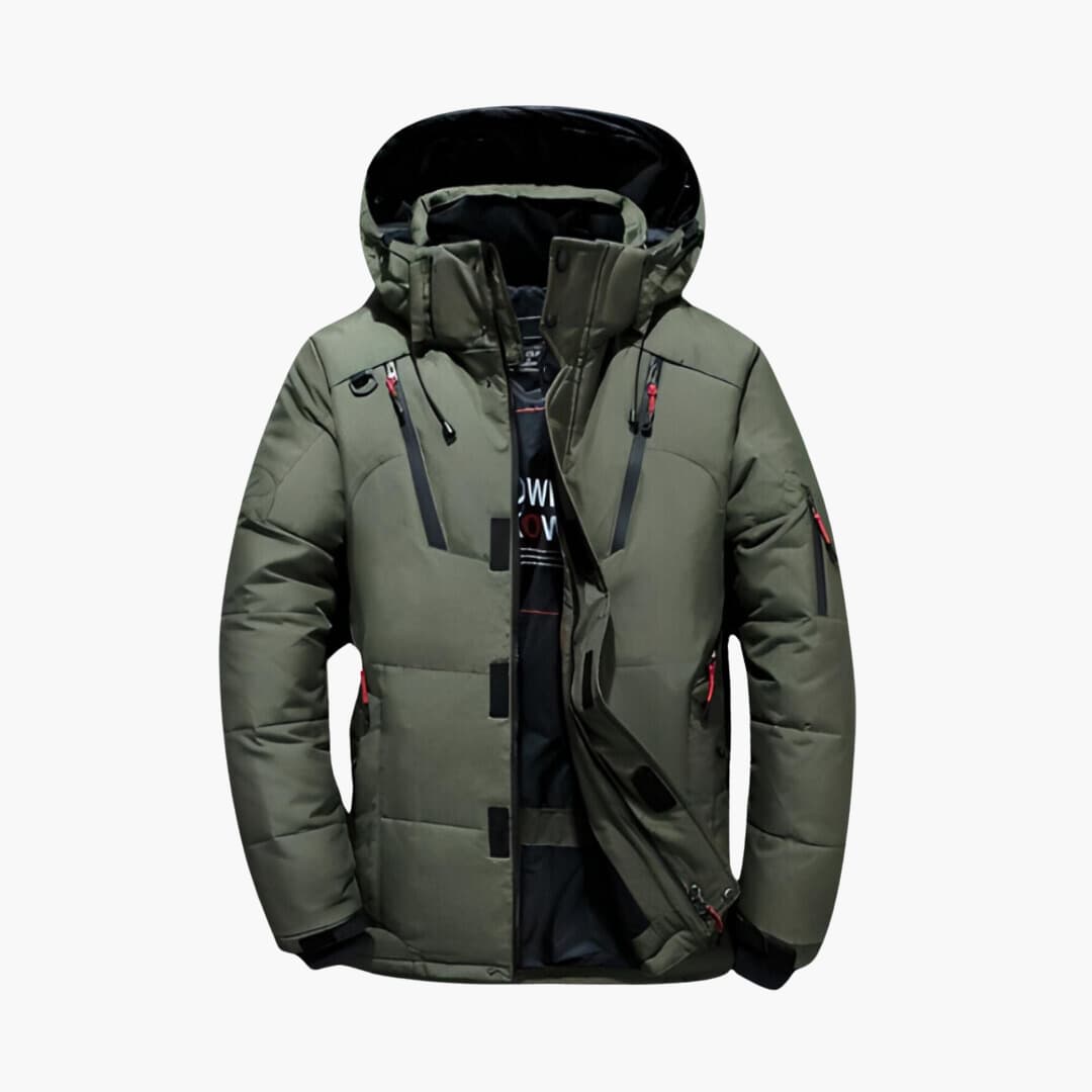 Men's Weather-Resistant Hooded Down Jacket