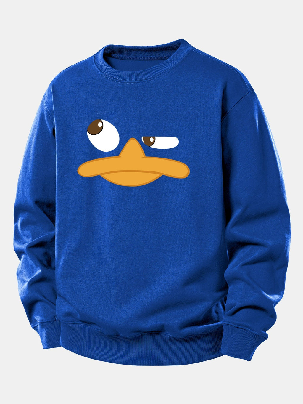 Men's Cartoon Duck Face Graphic Sweatshirt