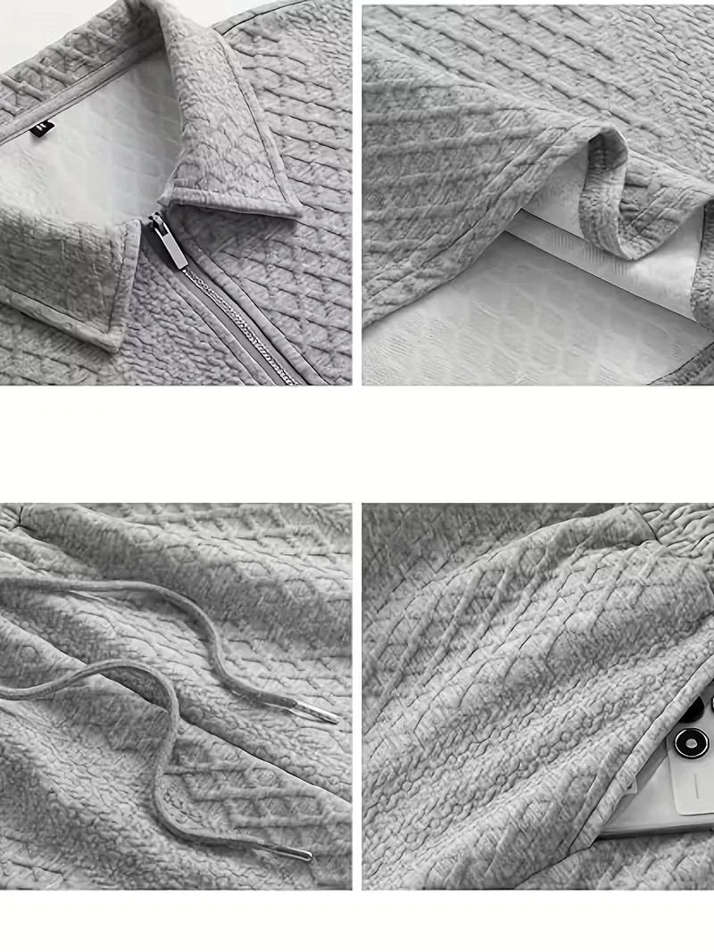 Men's Jacquard Polo and Shorts Set