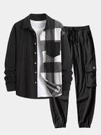 Men's Corduroy Shirt and Cargo Jogger Set