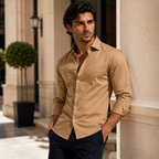 Men's Slim-Fit Stretch Dress Shirt – Wrinkle-Resistant