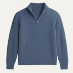 Men's Soft-Knit Half-Zip Jumper – Ribbed Texture