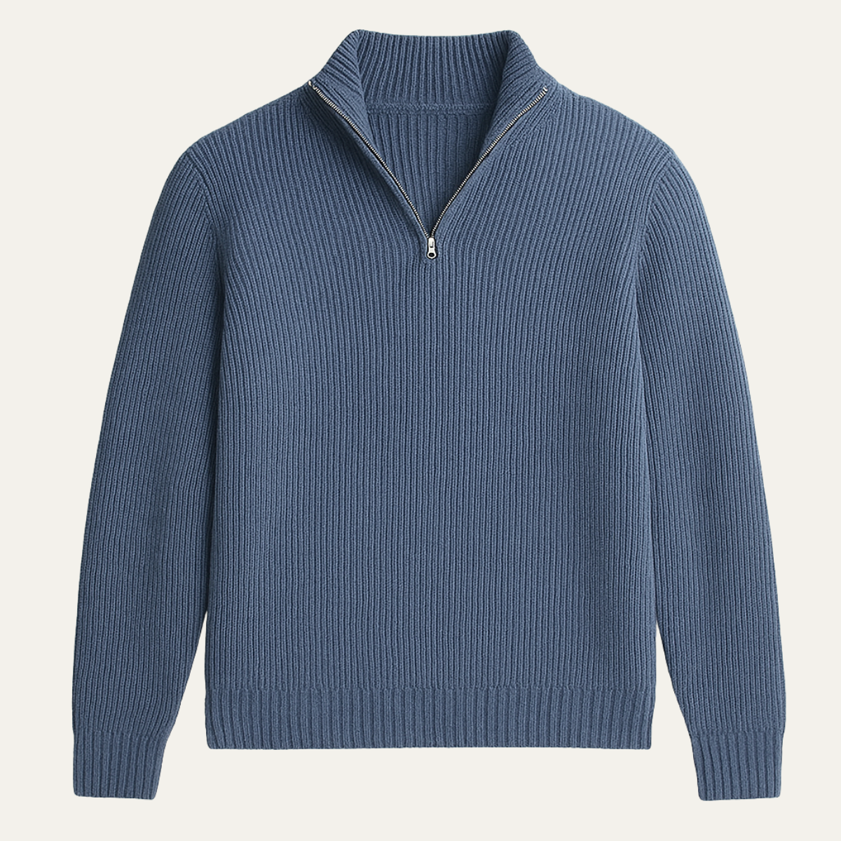 Men's Soft-Knit Half-Zip Jumper – Ribbed Texture
