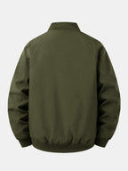 Men's Printed Bomber Jacket with Relaxed Fit and Full Zip