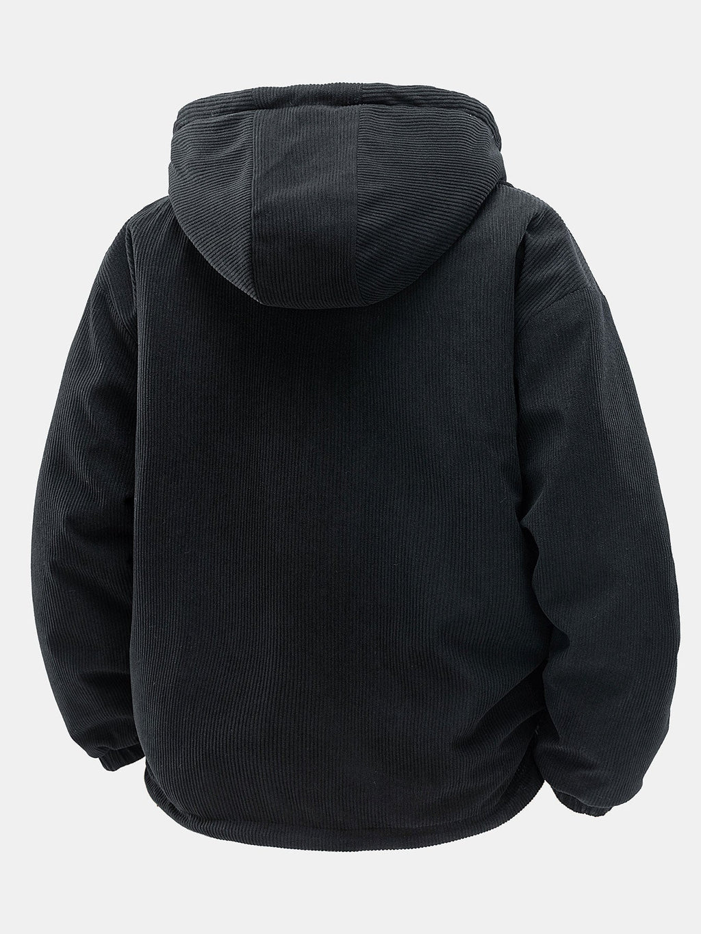 Men's Reversible Corduroy Hooded Jacket with Teddy Fleece