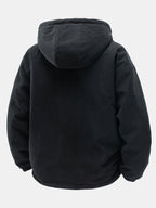 Men's Reversible Corduroy Hooded Jacket with Teddy Fleece