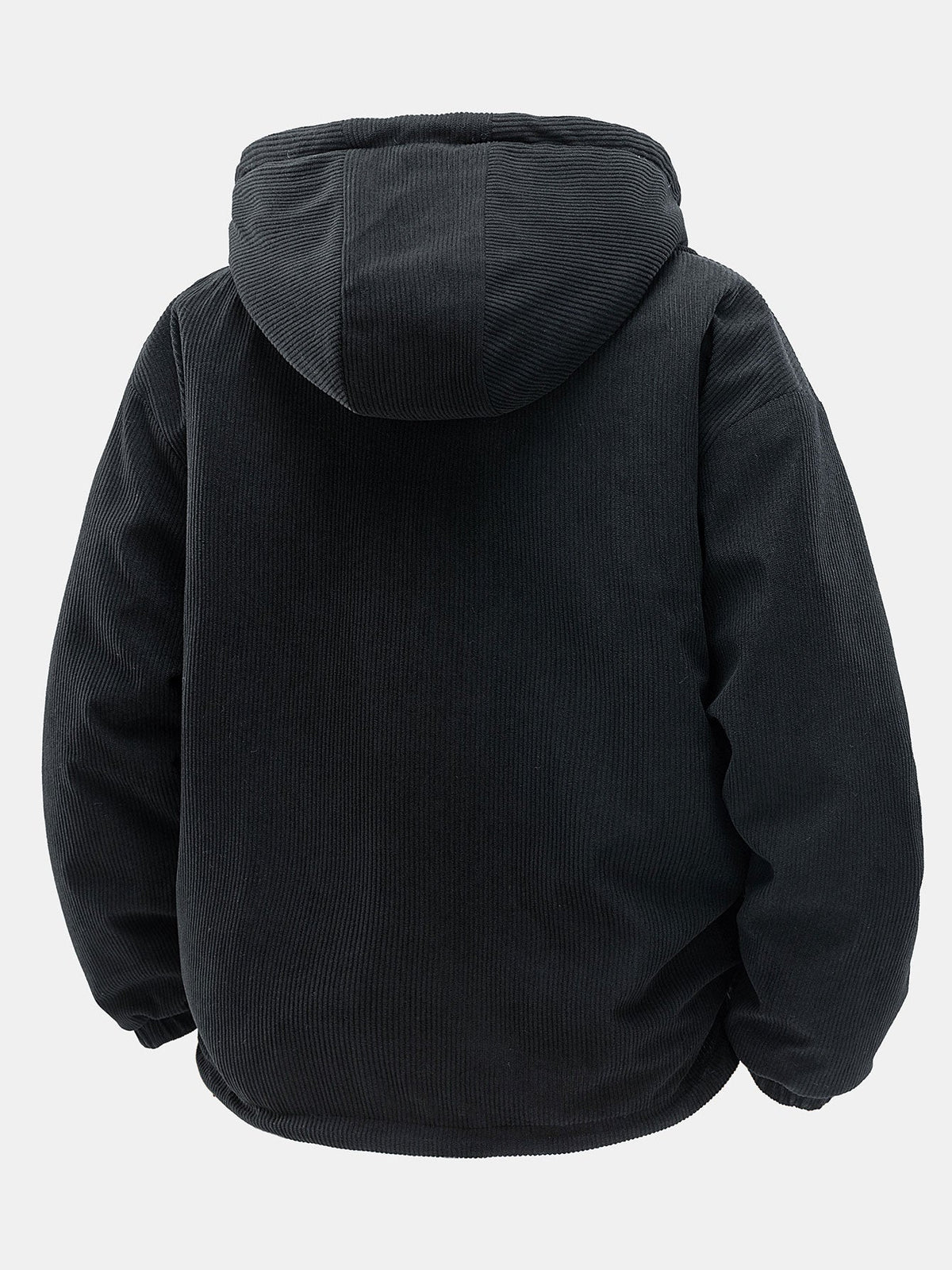 Men's Reversible Corduroy Hooded Jacket with Teddy Fleece