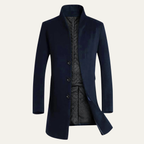 Men's Single-Breasted Wool-Blend Trench Coat – Mid Length