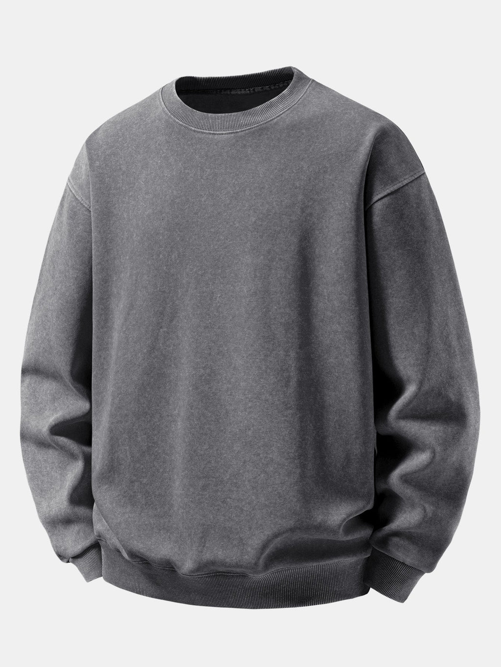 Men's Vintage Washed Cotton Crew Neck Sweatshirt