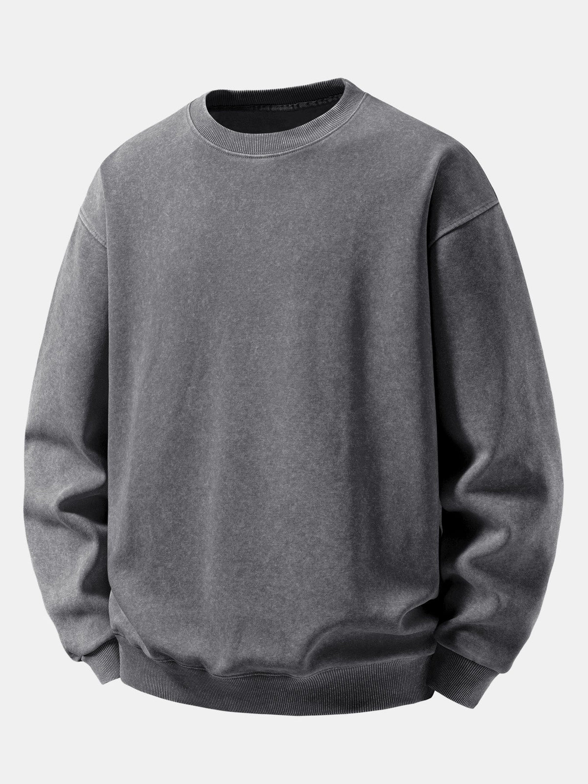 Men's Vintage Washed Cotton Crew Neck Sweatshirt
