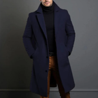 Men's Tailored Classic Overcoat – Lapel Collar, Single-Breasted