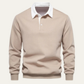 Men's Long-Sleeve Knitted Polo Shirt – Classic Collar
