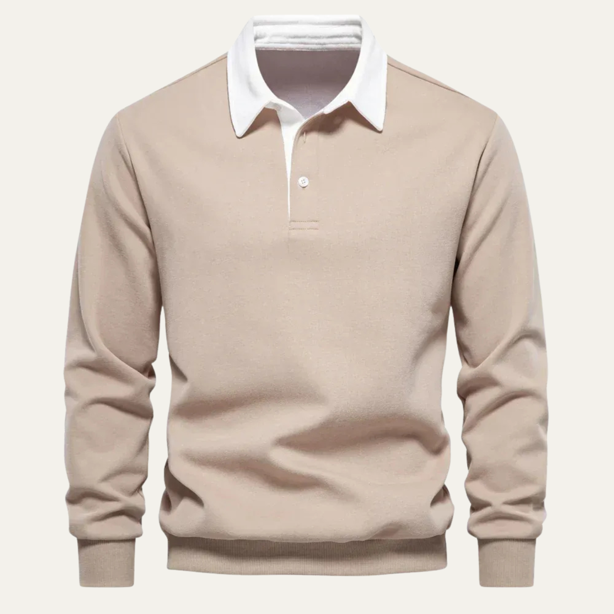 Men's Long-Sleeve Knitted Polo Shirt – Classic Collar