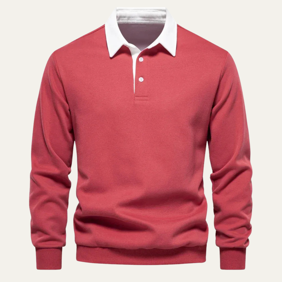 Men's Long-Sleeve Knitted Polo Shirt – Classic Collar