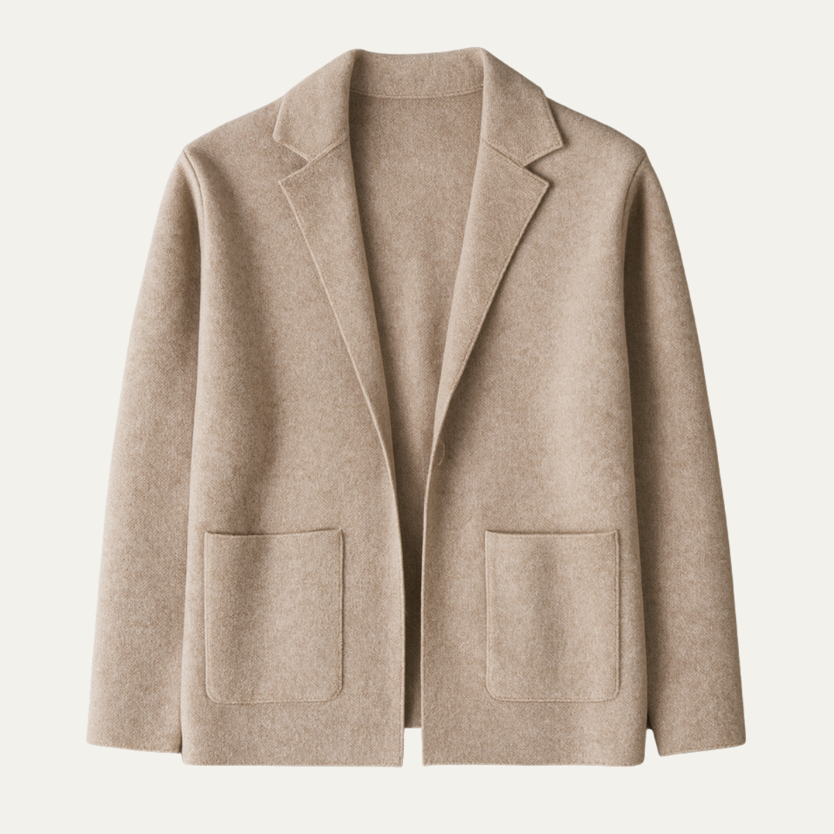 Men's Soft Wool-Blend Knit Cardigan with Suit Collar