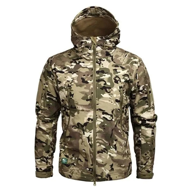 Men's Hooded Parka with Camouflage Pattern