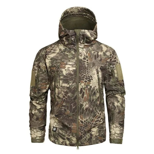 Men's Hooded Parka with Camouflage Pattern