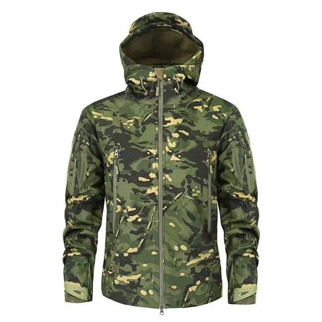 Men's Hooded Parka with Camouflage Pattern