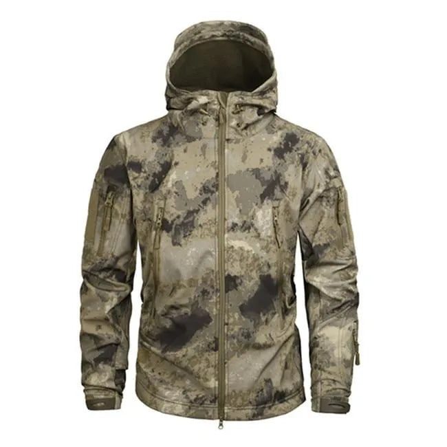 Men's Hooded Parka with Camouflage Pattern