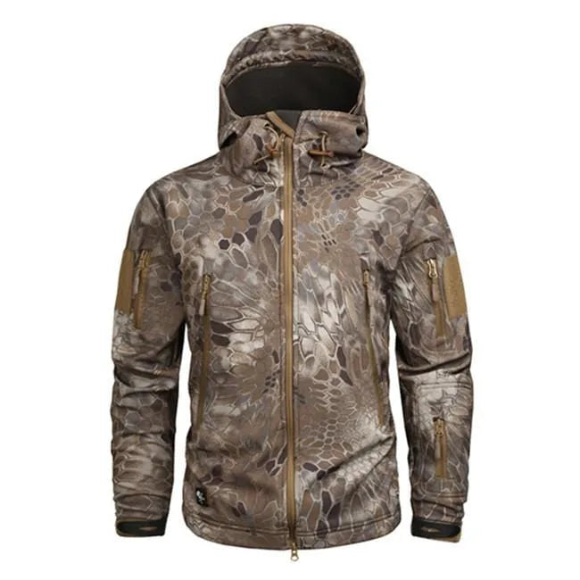 Men's Hooded Parka with Camouflage Pattern