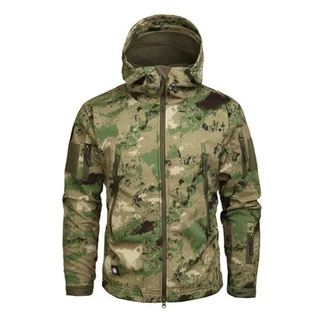 Men's Hooded Parka with Camouflage Pattern