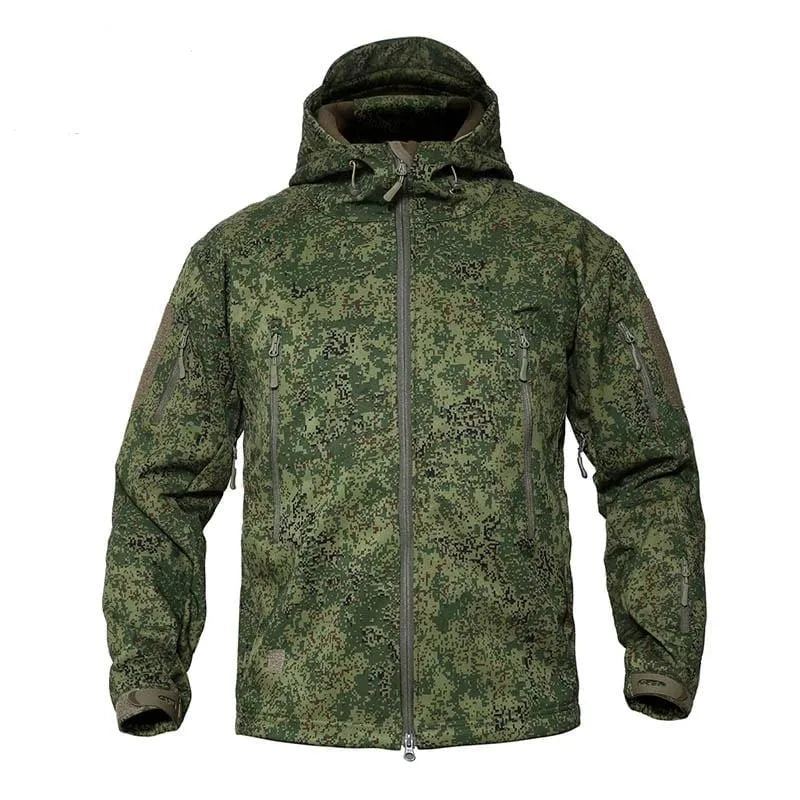 Men's Hooded Parka with Camouflage Pattern