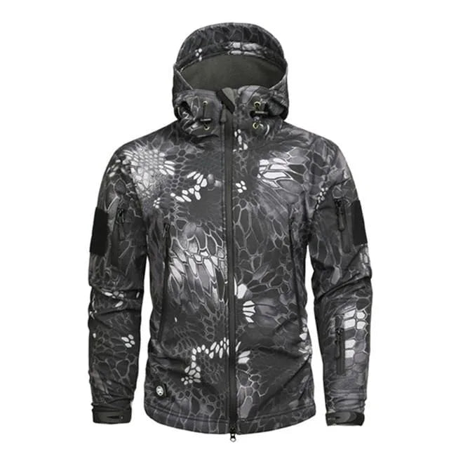 Men's Hooded Parka with Camouflage Pattern