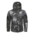 Men's Hooded Parka with Camouflage Pattern