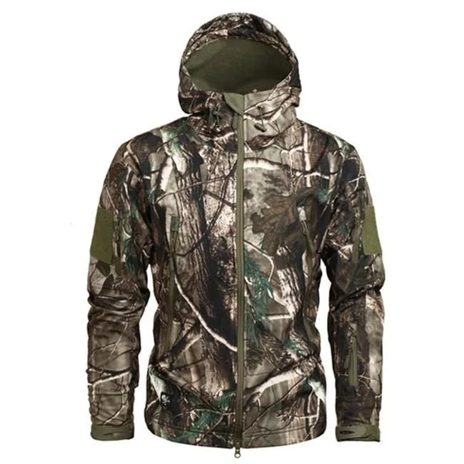 Men's Hooded Parka with Camouflage Pattern