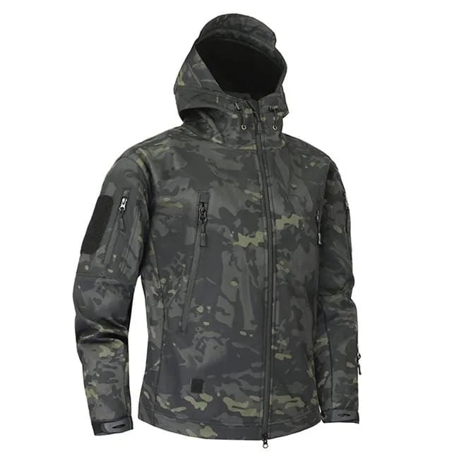 Men's Hooded Parka with Camouflage Pattern