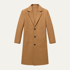 Men's Tailored Classic Overcoat – Lapel Collar, Single-Breasted