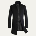 Men's Single-Breasted Wool-Blend Trench Coat – Mid Length