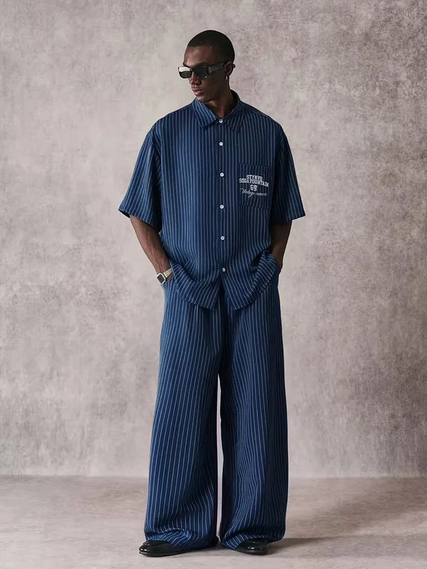 Men's Oversized Striped Resort Shirt
