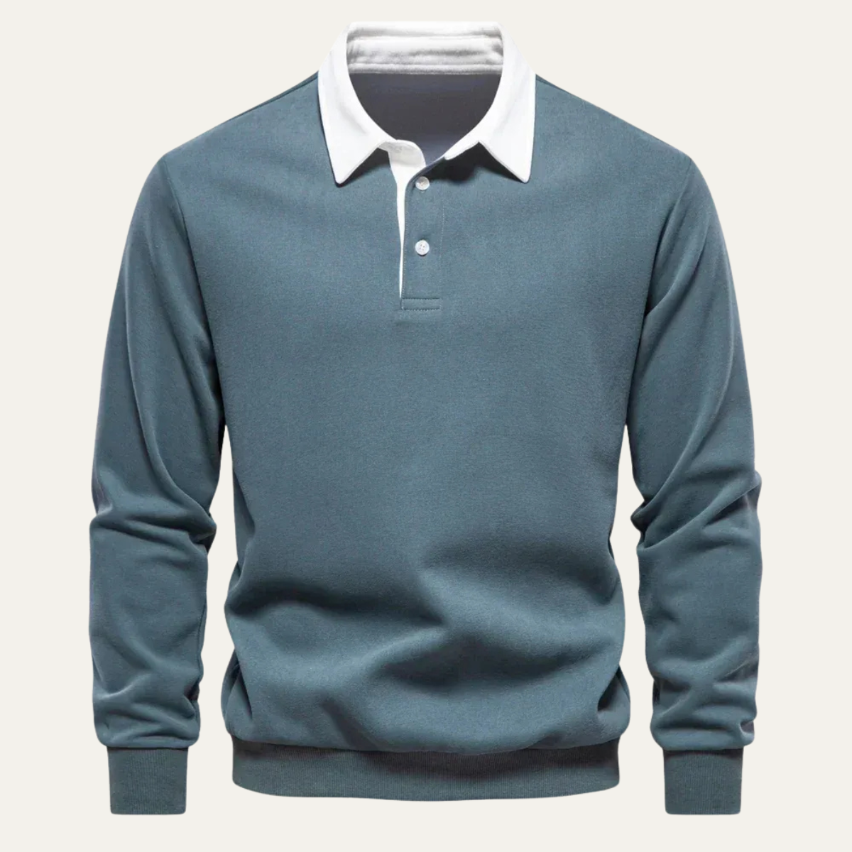 Men's Long-Sleeve Knitted Polo Shirt – Classic Collar