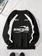Men's Colour-Block Raglan Sweatshirt with Front Print